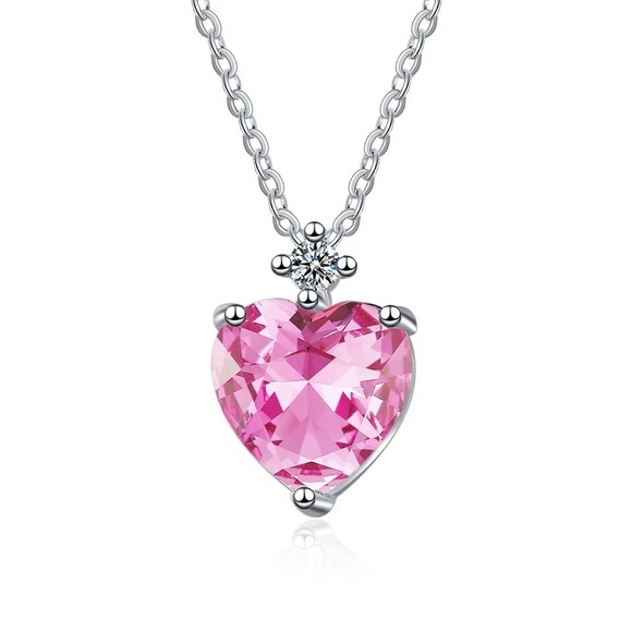 Pink Heart Necklace NEW - Picture 4 of 6